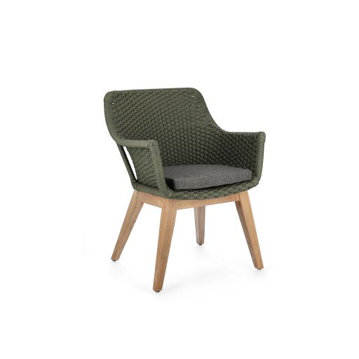 Scaun de gradina, terasa Allison, lemn de tec, verde